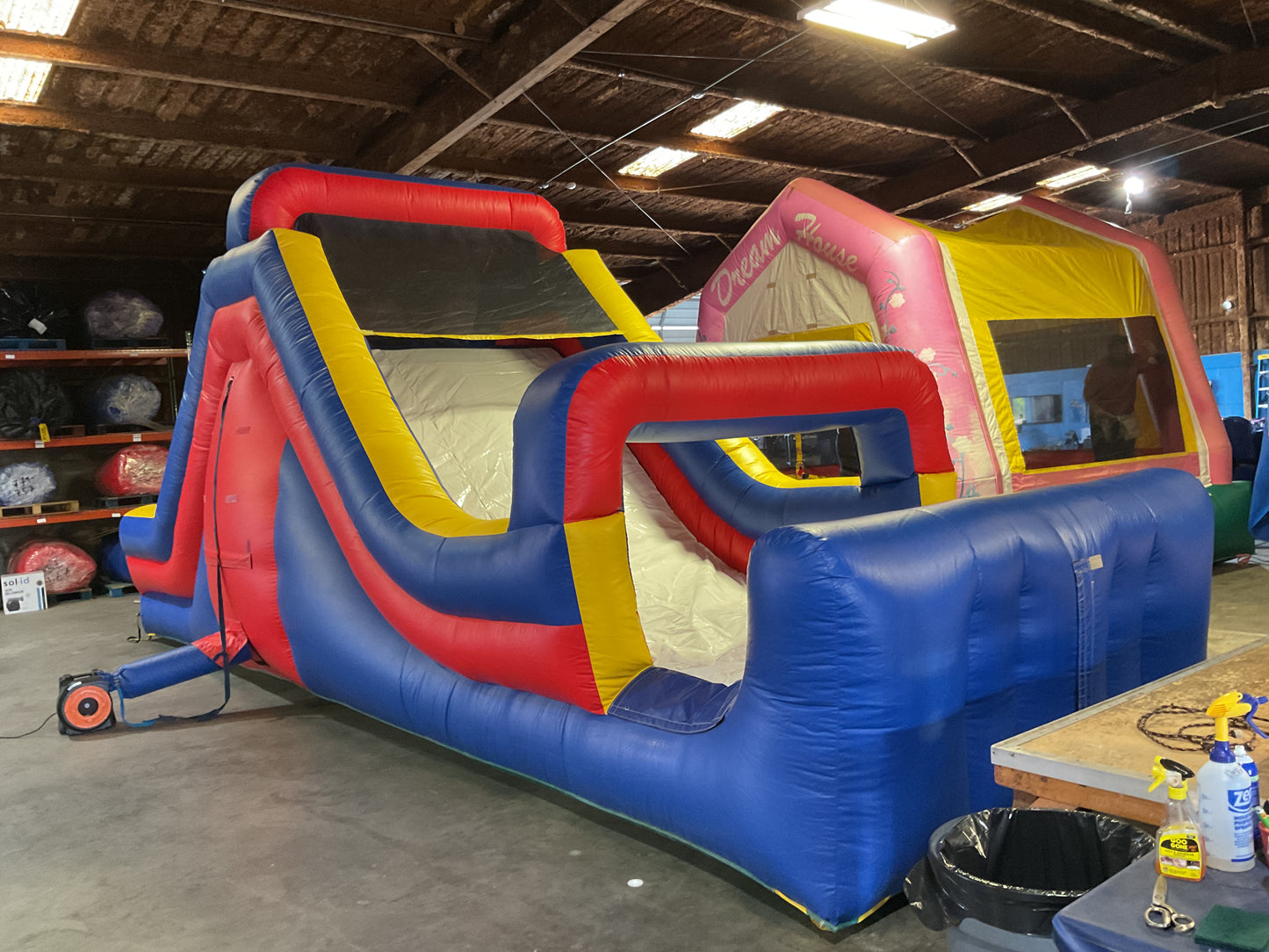 65' Obstacle Course Set (Mini Obstacle Course + Rock Climb Slide)