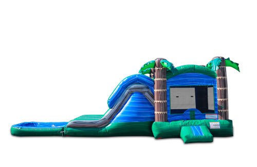 Dual Lane Tropical Combo with detachable pool