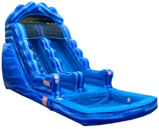 16' Blue Marble Wave Slide with detachable pool