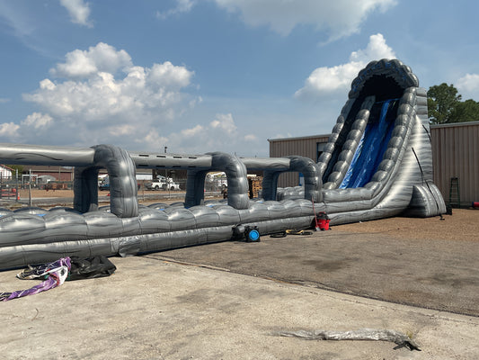 27' Roaring River Dual Lane Slide with slip-n-slide landing attachment