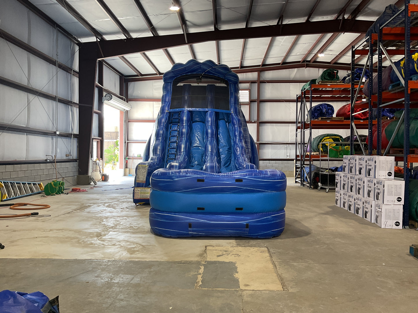 24' Blue Water Falls Slide with pool and landing attachments