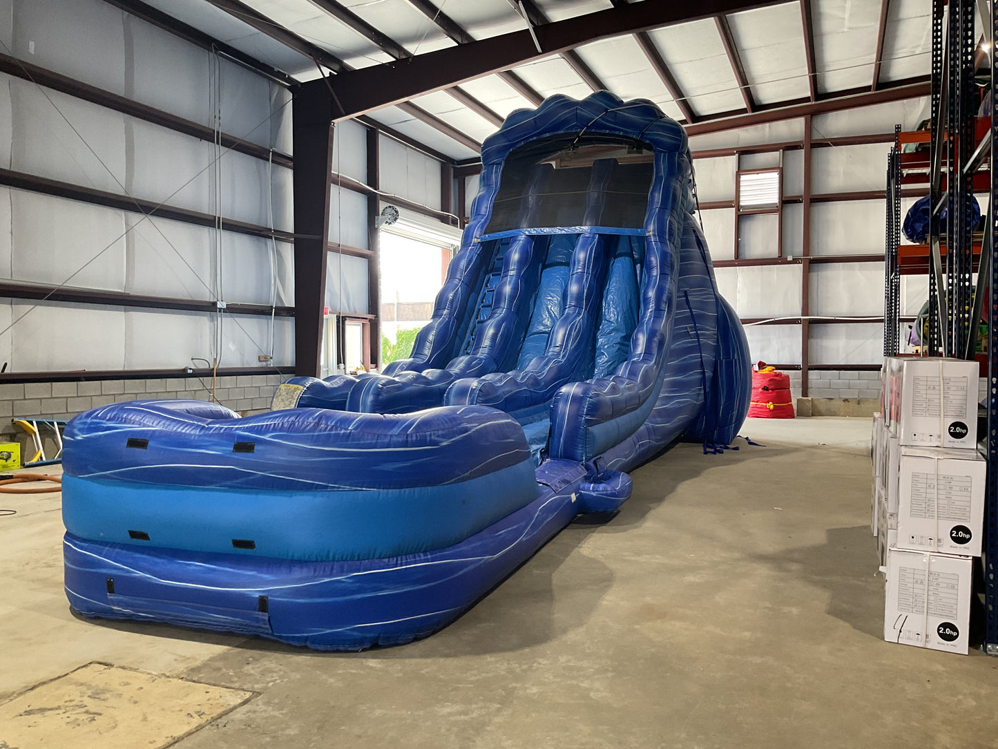 24' Blue Water Falls Slide with pool and landing attachments