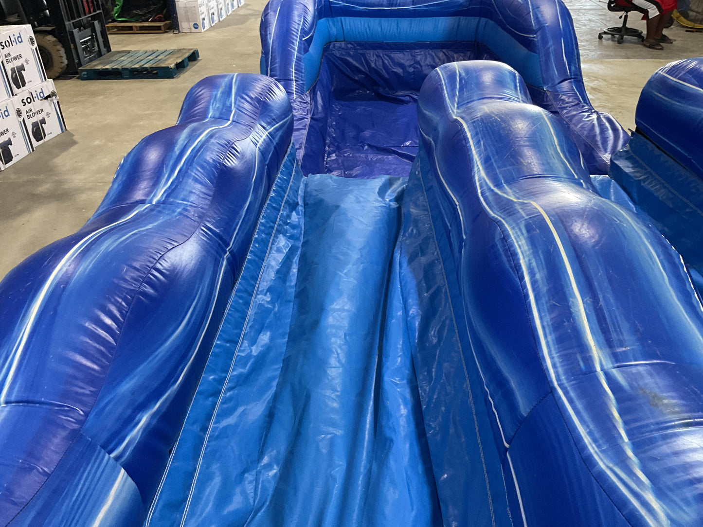 24' Blue Water Falls Slide with pool and landing attachments
