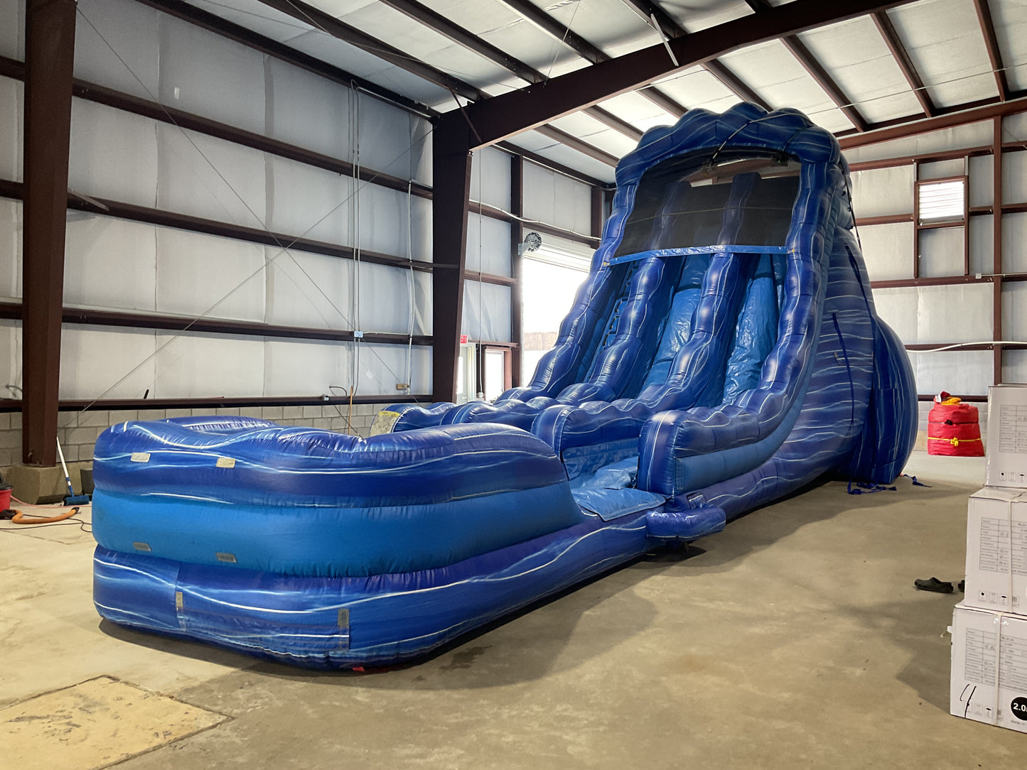 24' Blue Water Falls Slide with pool and landing attachments