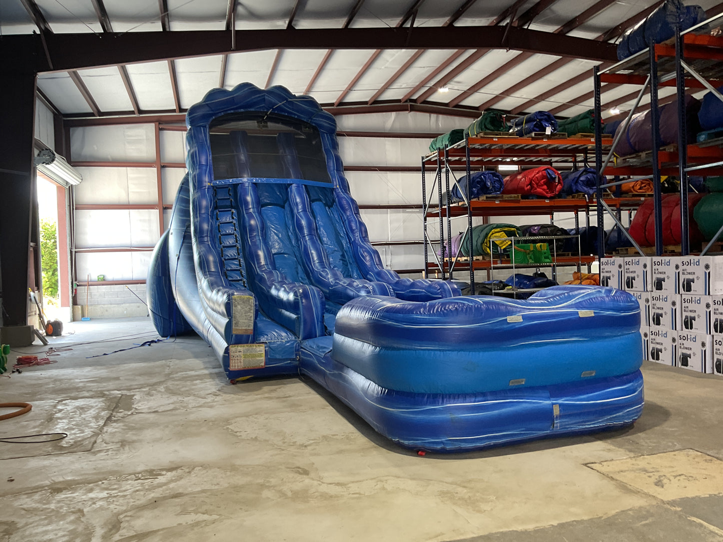 24' Blue Water Falls Slide with pool and landing attachments