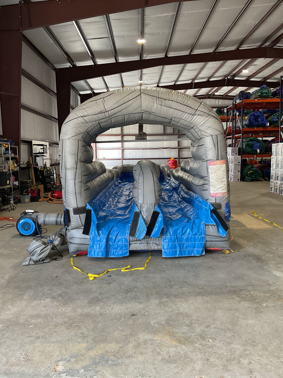 Dual Lane Slip-n-Slide with pool and landing attachments