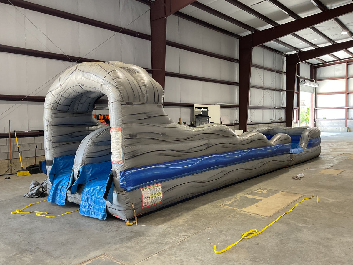 Dual Lane Slip-n-Slide with pool and landing attachments