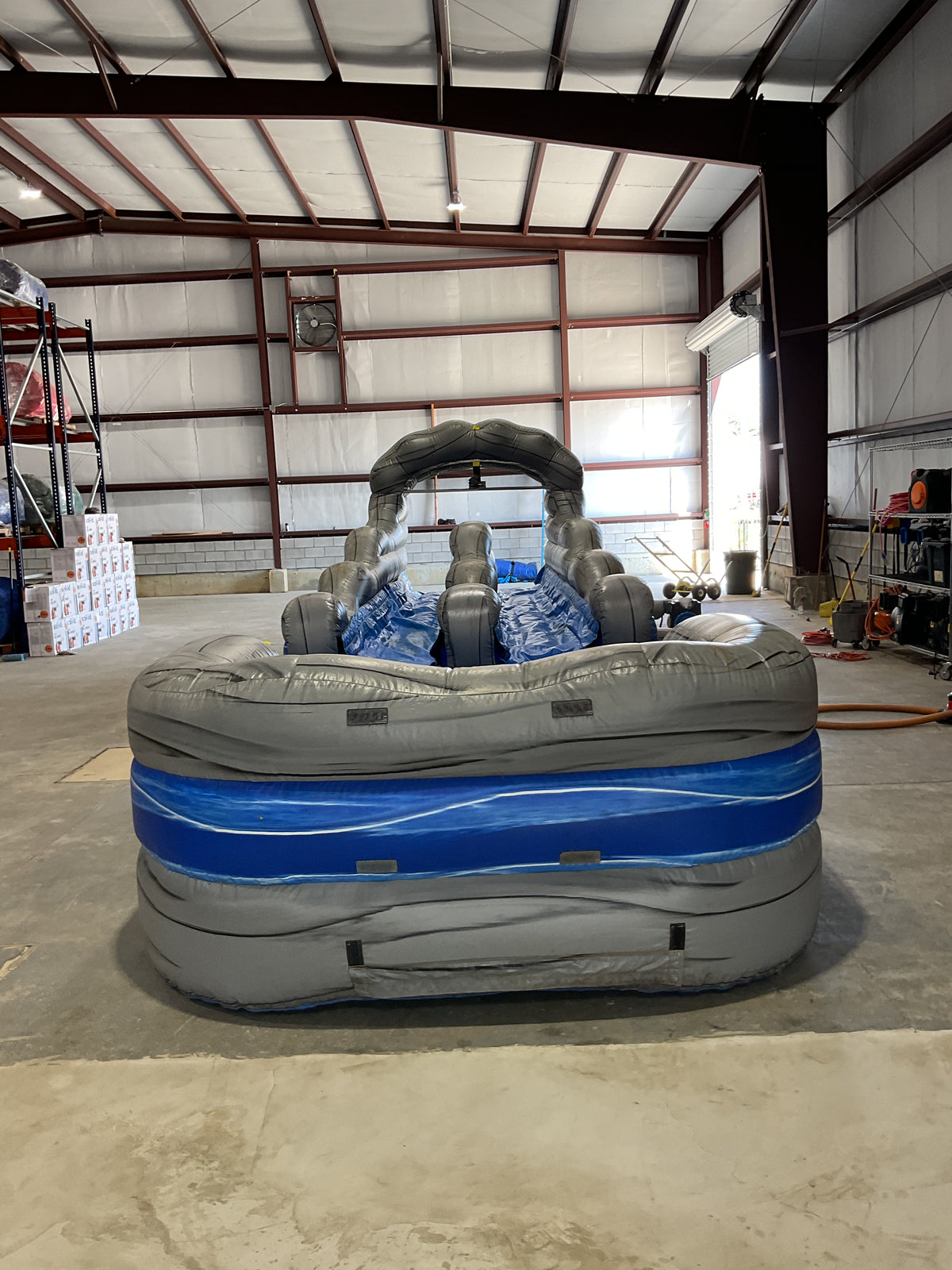 Dual Lane Slip-n-Slide with pool and landing attachments