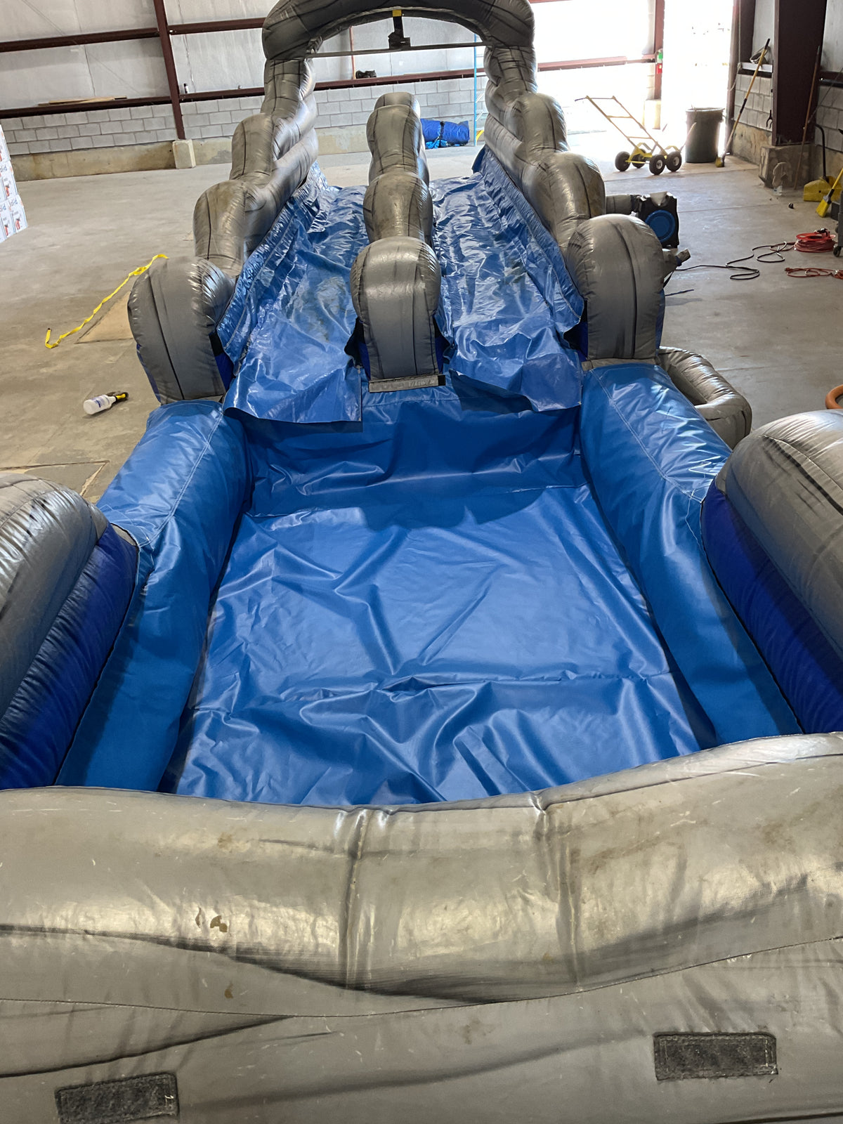 Dual Lane Slip-n-Slide with pool and landing attachments