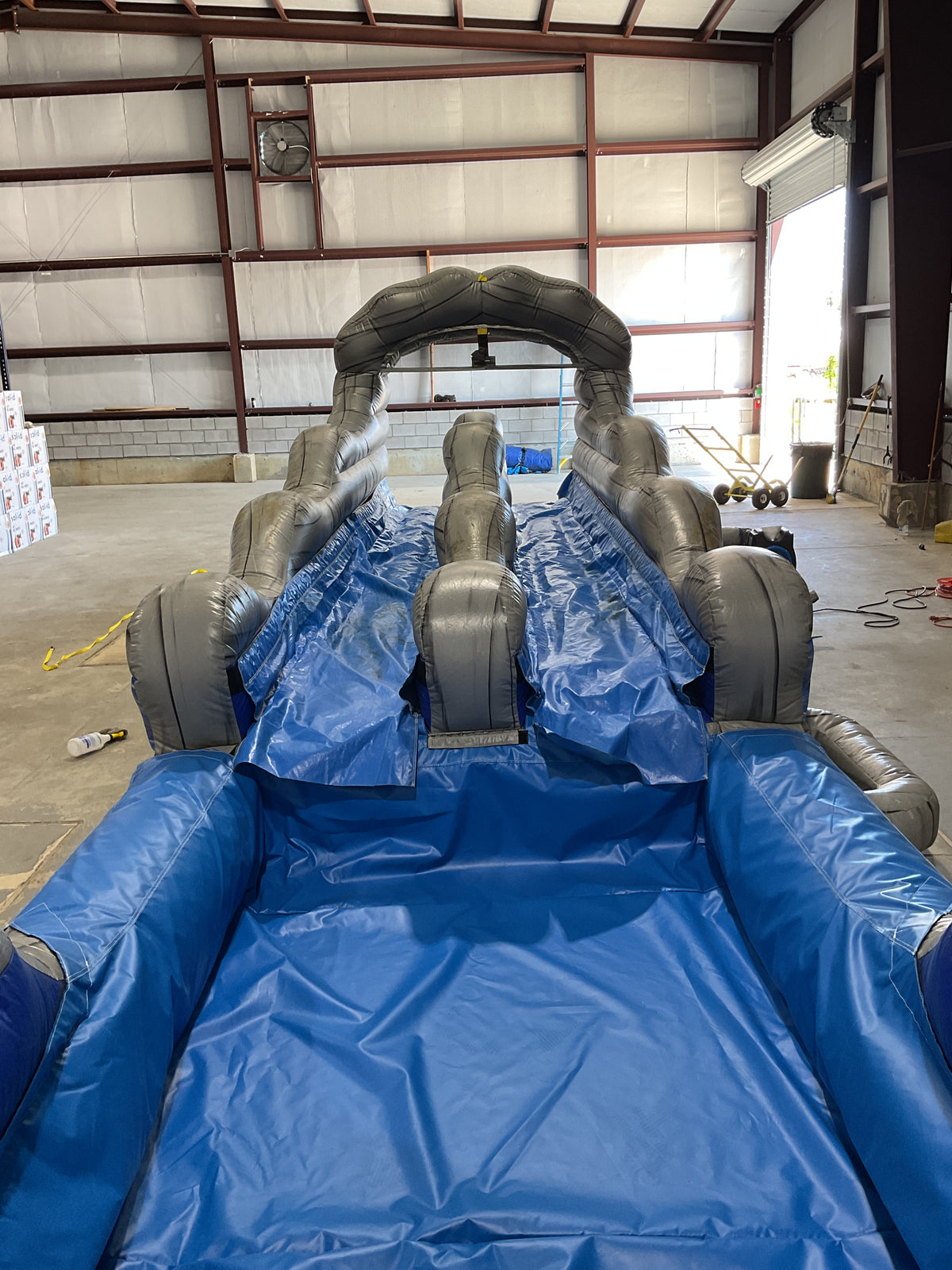 Dual Lane Slip-n-Slide with pool and landing attachments