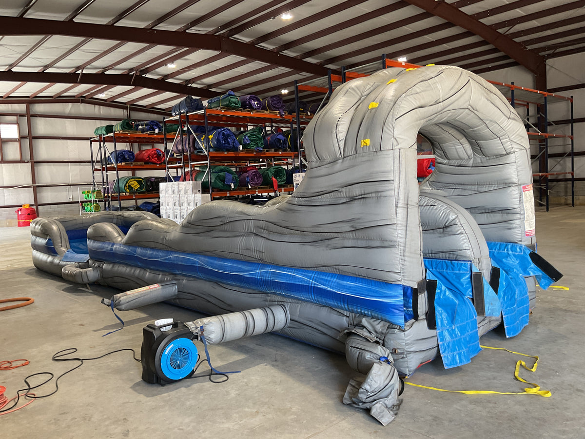 Dual Lane Slip-n-Slide with pool and landing attachments