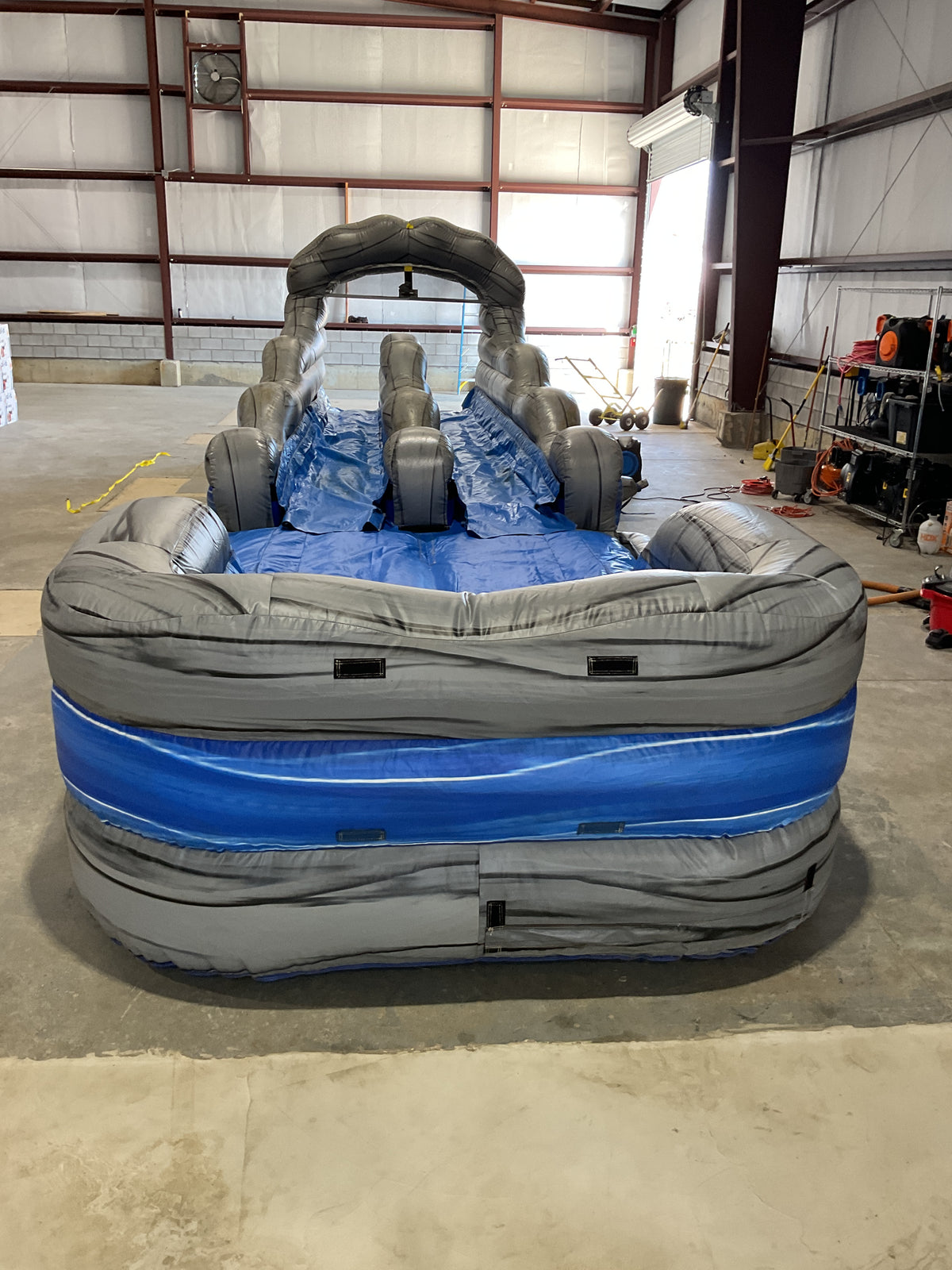 Dual Lane Slip-n-Slide with pool and landing attachments