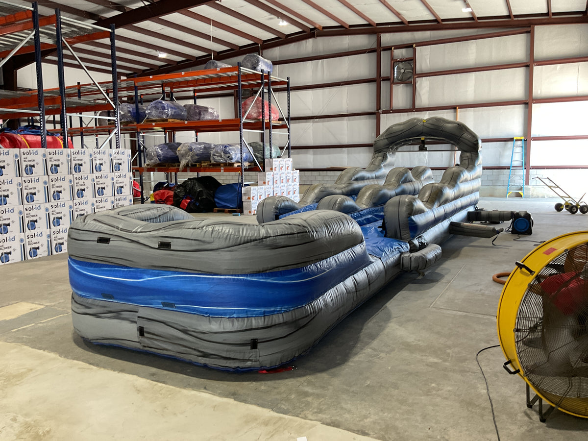 Dual Lane Slip-n-Slide with pool and landing attachments