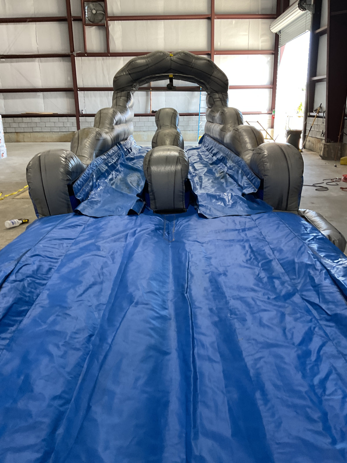 Dual Lane Slip-n-Slide with pool and landing attachments