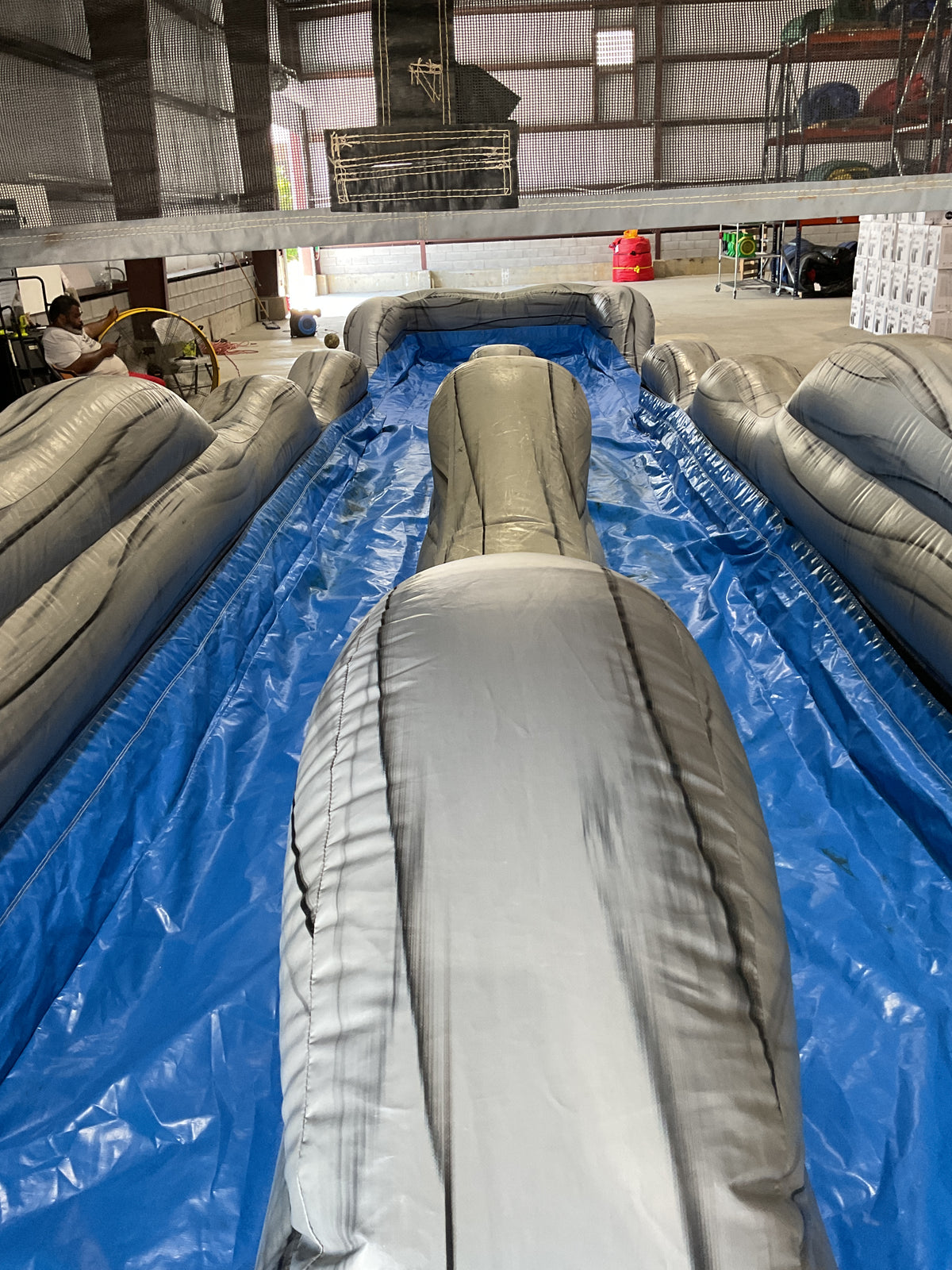 Dual Lane Slip-n-Slide with pool and landing attachments