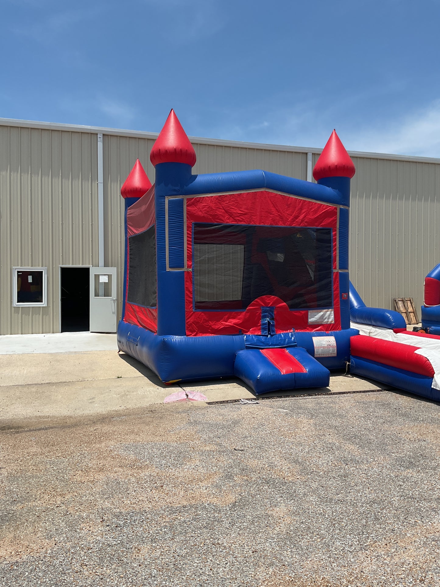 Red Blue Modular Castle combo with pool
