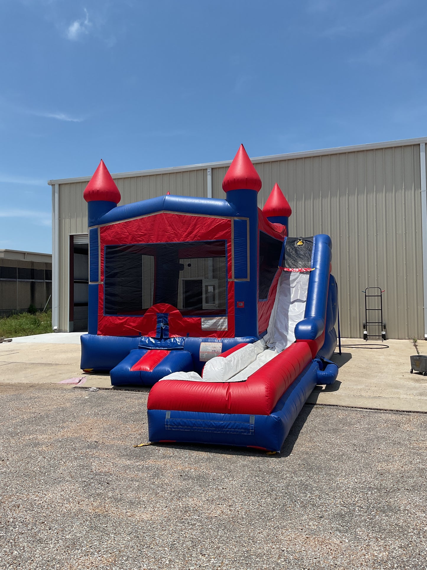 Red Blue Modular Castle combo with pool