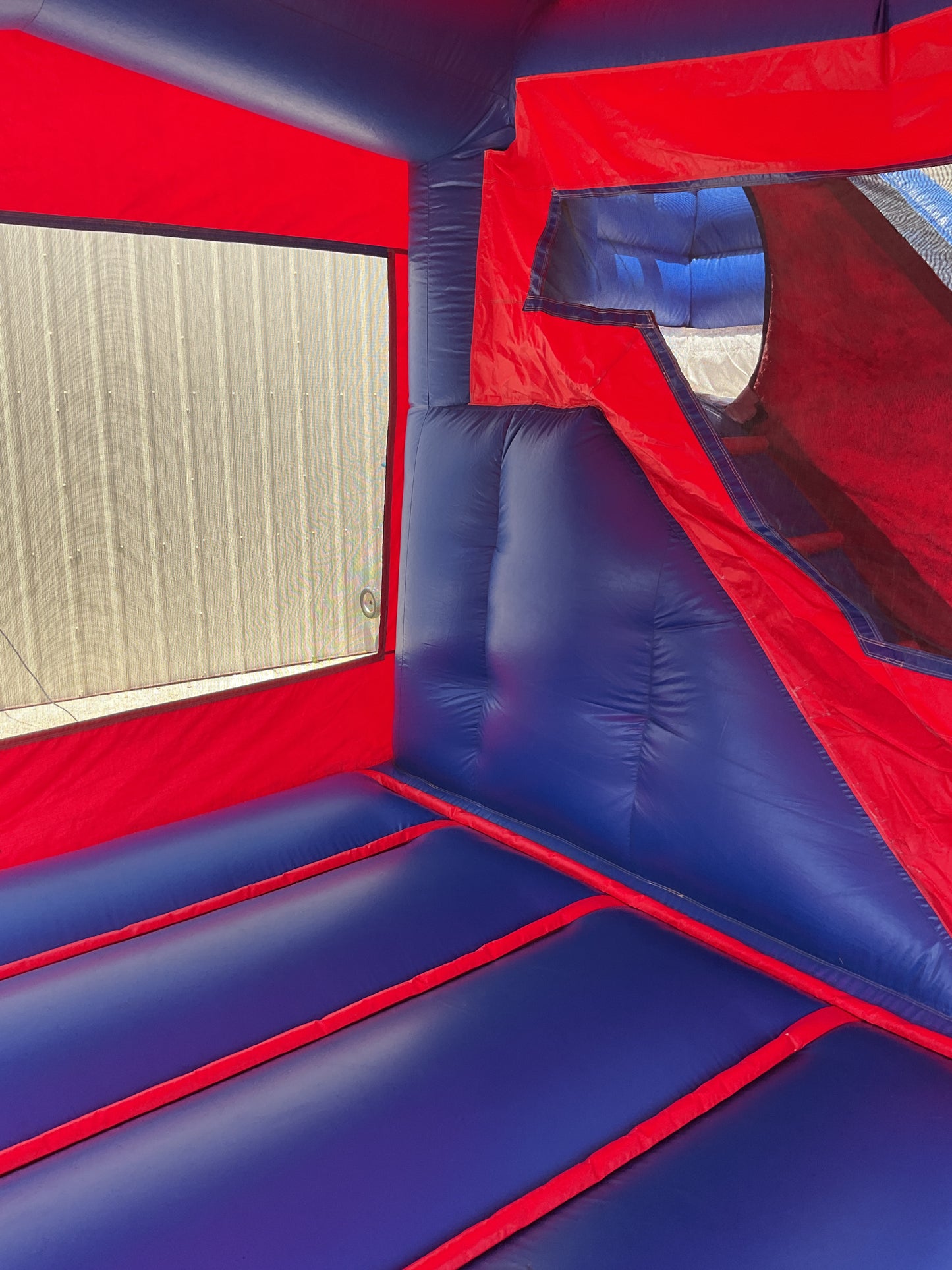 Red Blue Modular Castle combo with pool