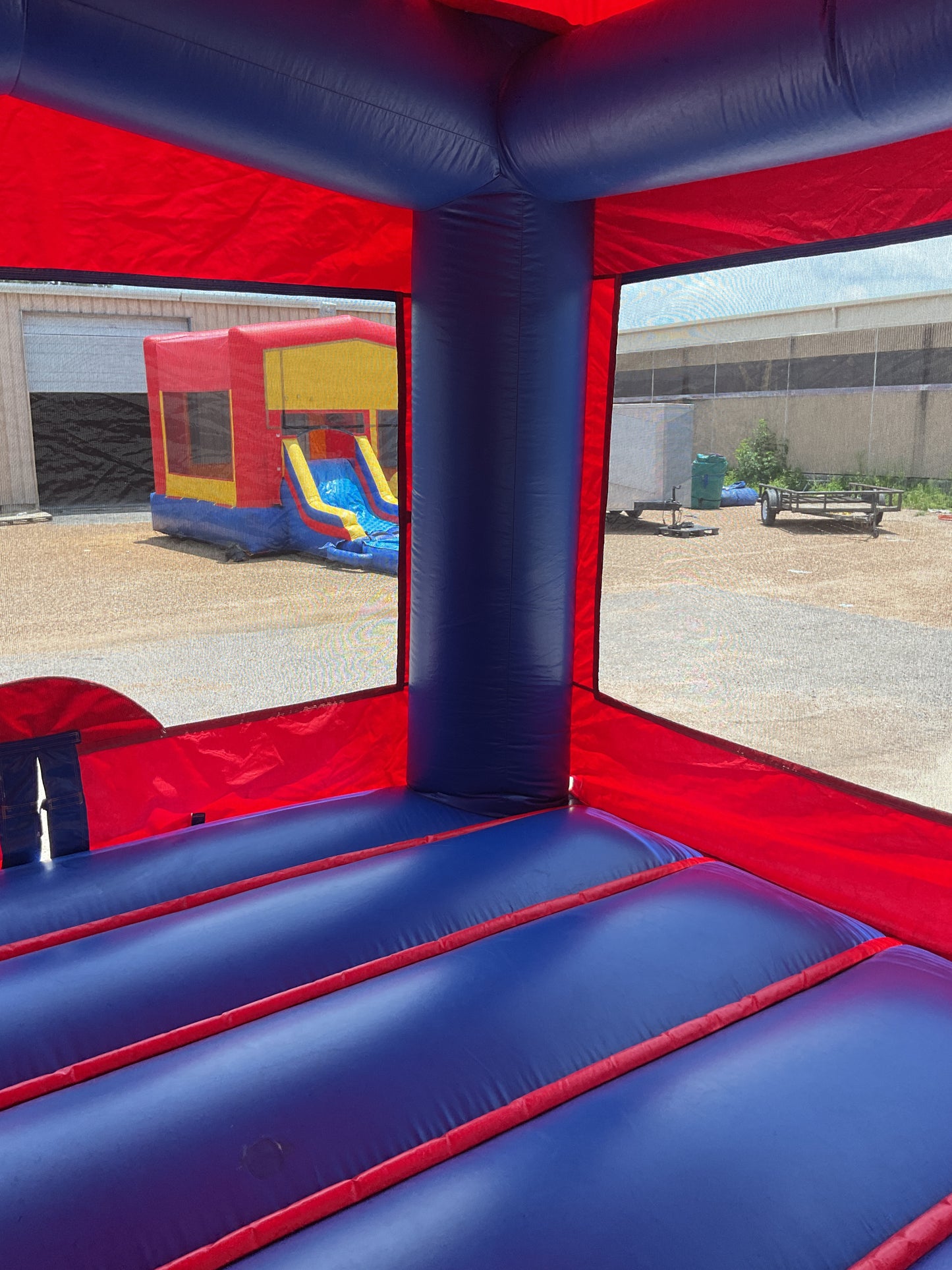 Red Blue Modular Castle combo with pool