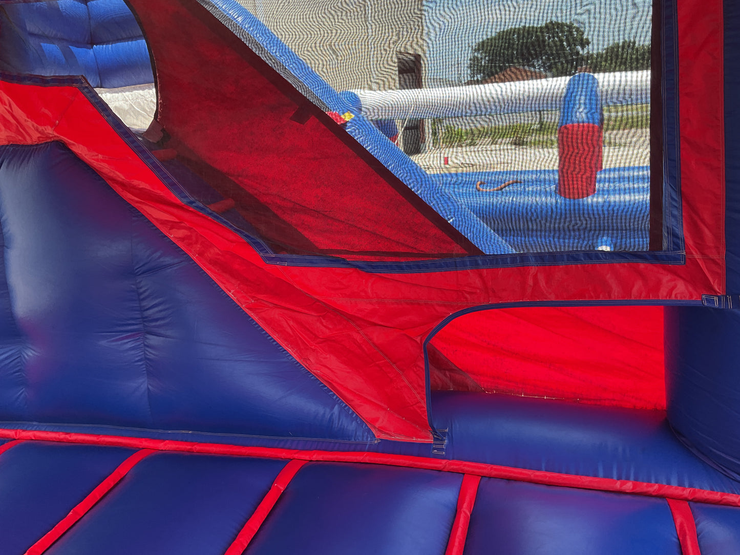 Red Blue Modular Castle combo with pool