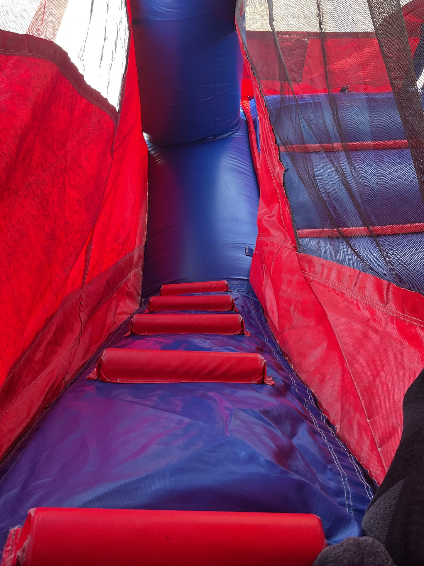 Red Blue Modular Castle combo with pool