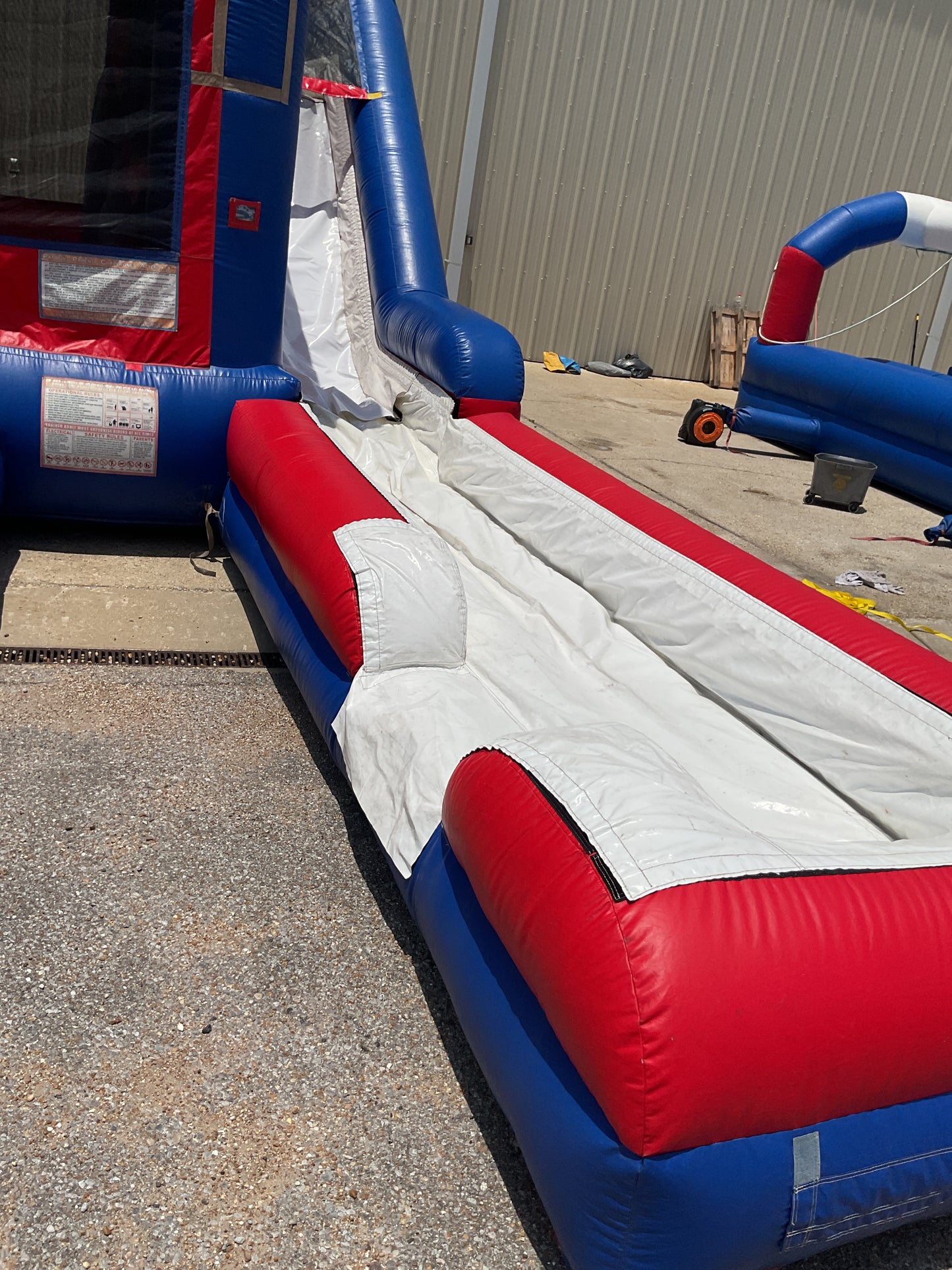 Red Blue Modular Castle combo with pool