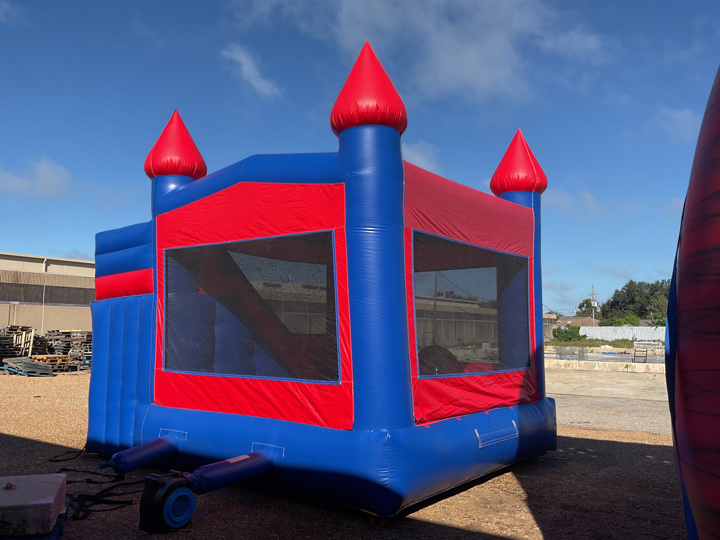 4-n-1 Red Blue Modular Castle Combo with detachable pool