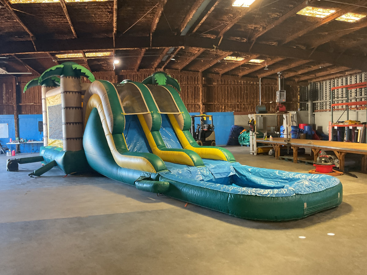 Dual Lane Tropical Combo with detachable pool