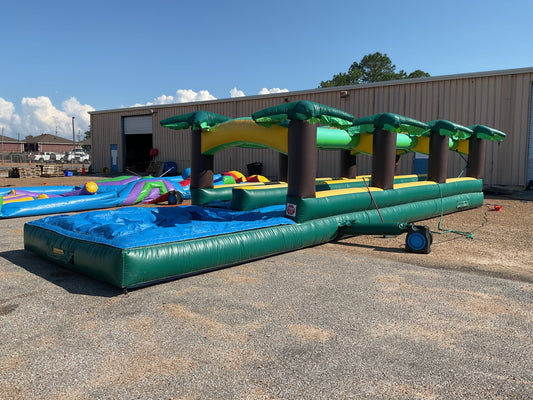 Hawaiian Dual Lane Slip-n-Slide with pool