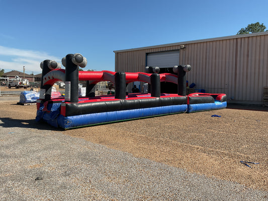 Dual Lane Racer Slip-n-Slide with pool and landing