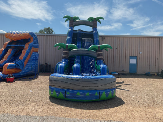 24' Tropical Tsunami Slide with pool