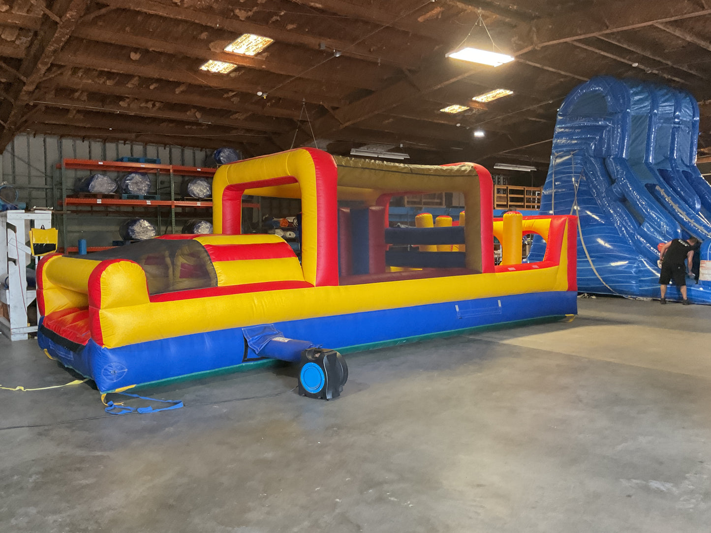 65' Obstacle Course Set (Mini Obstacle Course + Rock Climb Slide)
