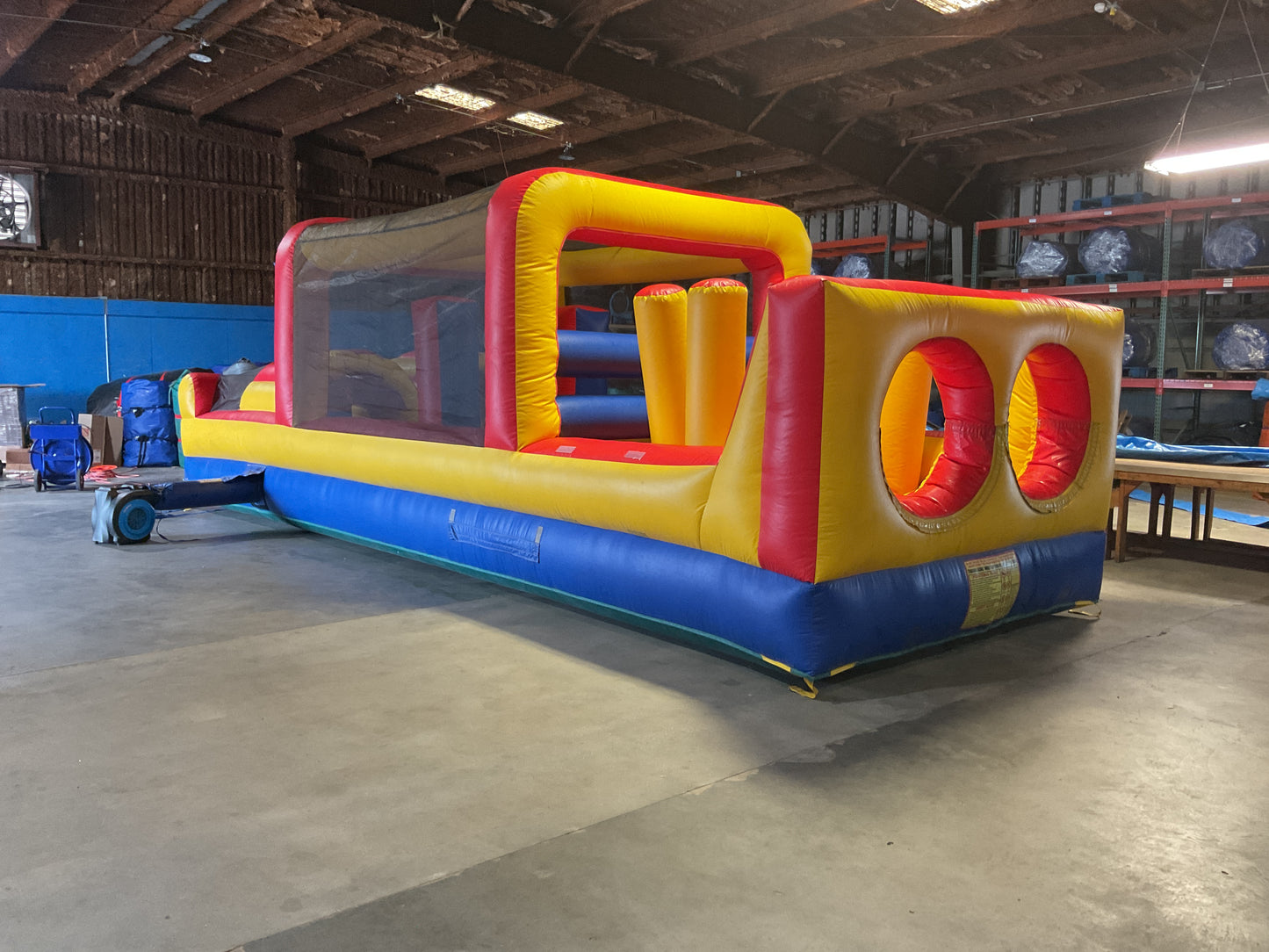 65' Obstacle Course Set (Mini Obstacle Course + Rock Climb Slide)
