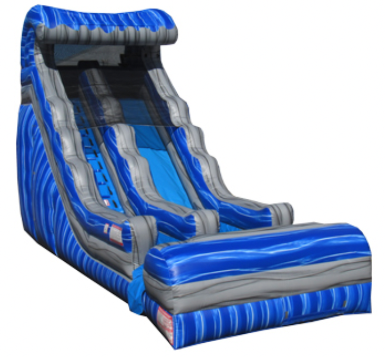 18' Blue Wave Wet Dry Slide – Space Walk Inflatables