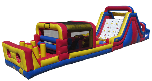 65' Obstacle Course Set (Mini Obstacle Course + Rock Climb Slide)